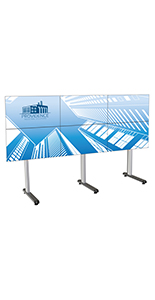 118.4 inch x 39.3 inch multi-tv video wall holds 6 monitors 
